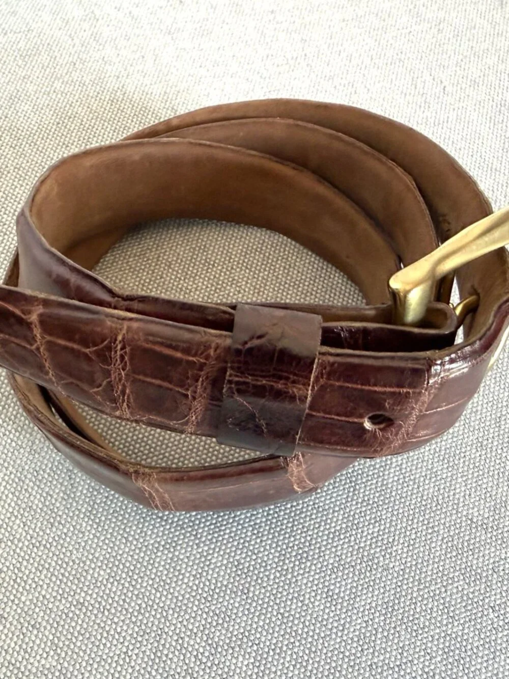 Brown Genuine Crocodile Belt (Vintage?) COCODRILO LEGITIMO Mexico